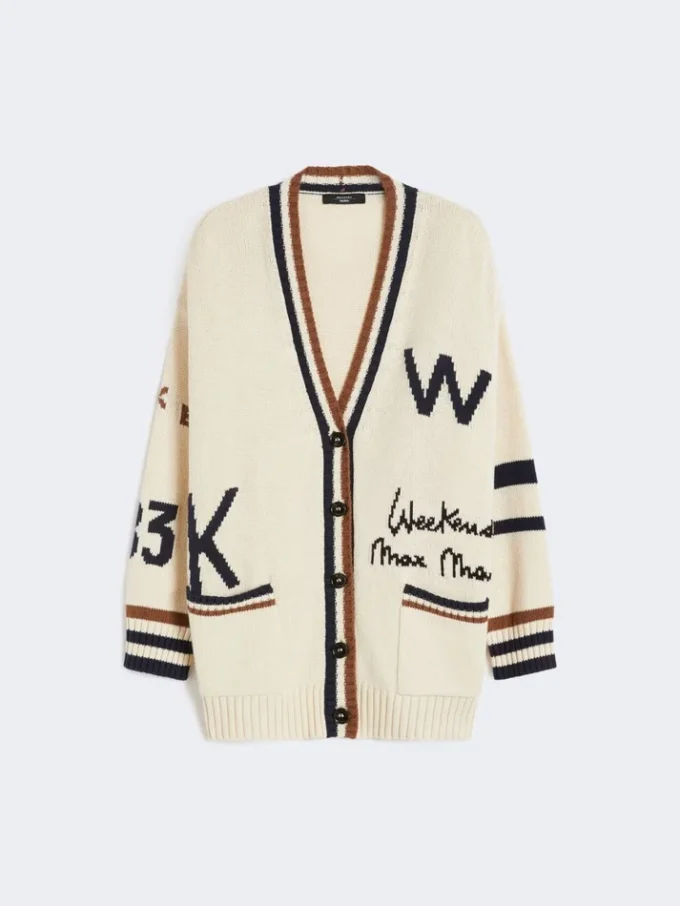 Oversized cotton-blend cardigan, black