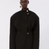 Oversized cotton bomber jacket, black