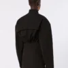 Oversized cotton bomber jacket, black