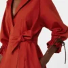 Oversized cotton poplin dress, red Oversized cotton poplin dress, red