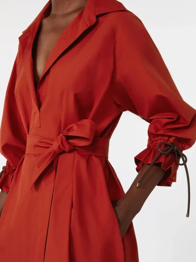 Oversized cotton poplin dress, red Oversized cotton poplin dress, red