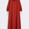 Oversized cotton poplin dress, red Oversized cotton poplin dress, red