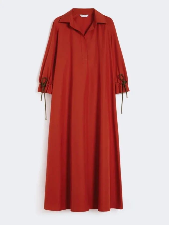 Oversized cotton poplin dress, red Oversized cotton poplin dress, red