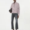 Oversized cotton shirt, bordeaux