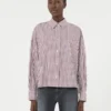 Oversized cotton shirt, bordeaux