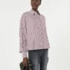 Oversized cotton shirt, bordeaux