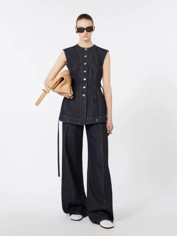 Sleeveless denim top, midnightblue
