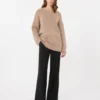 Woollen cloth palazzo trousers, black