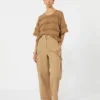 Oversized patterned viscose sweater, desert