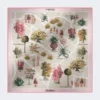 Oversized scarf in printed silk and wool, antique rose