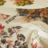 Oversized scarf in printed silk and wool, antique rose