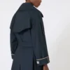 Oversized water-repellent twill trench coat, ultramarine