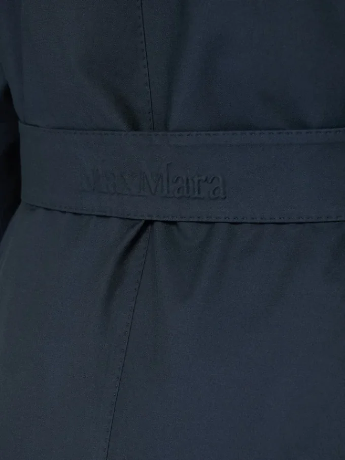 Oversized water-repellent twill trench coat, ultramarine