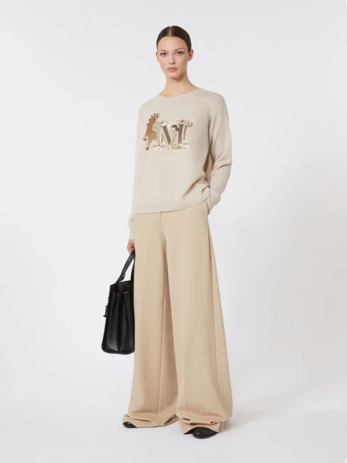 Oversized wool and cashmere sweater, albino