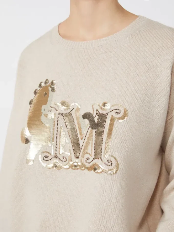 Oversized wool and cashmere sweater, albino