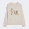 Oversized wool and cashmere sweater, albino