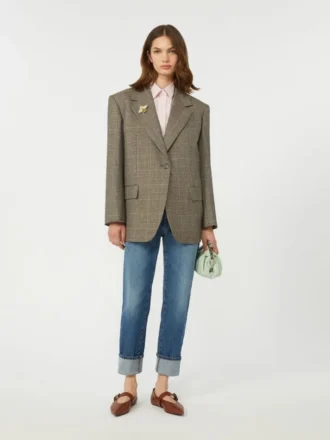 Oversized wool blazer, brown