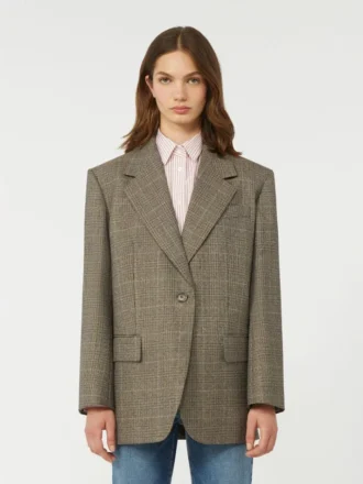 Oversized wool blazer, brown
