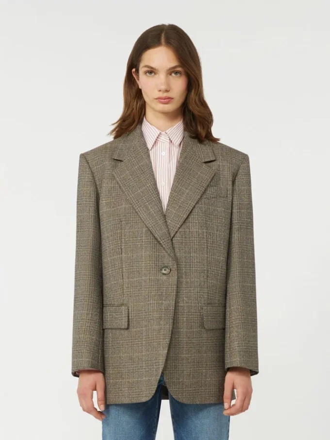 Oversized wool blazer, brown