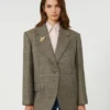 Oversized wool blazer, brown