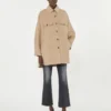 Oversized wool-blend coat, camel