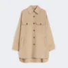 Oversized wool-blend coat, camel