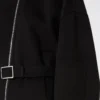 Oversized wool bomber jacket, black