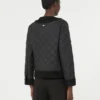 Padded cropped jacket in water-repellent canvas, black