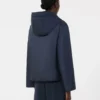 Padded, hooded jacket in water-repellent canvas, navy Padded, hooded jacket in water-repellent canvas, navy