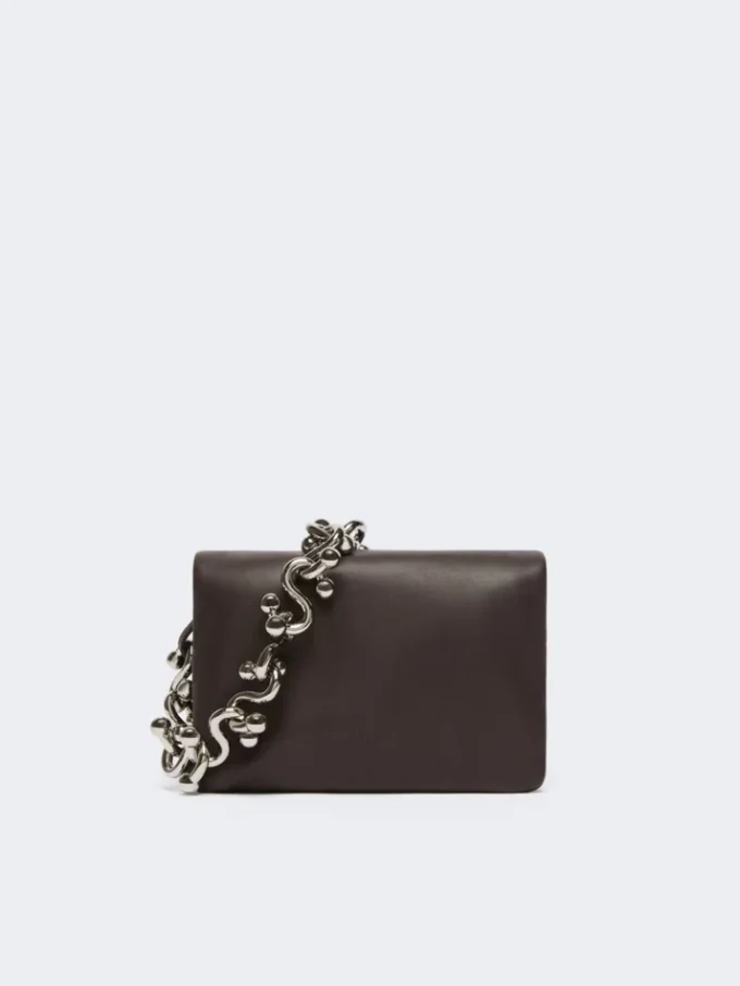 Padded nappa-leather mini soffy bag, cocoa Padded nappa-leather mini soffy bag, cocoa