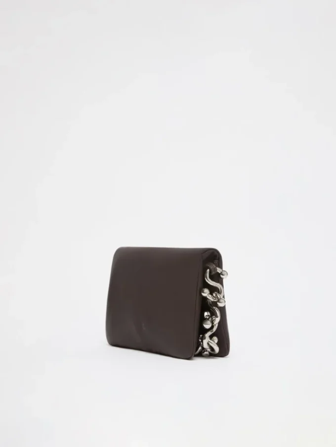 Padded nappa-leather mini soffy bag, cocoa Padded nappa-leather mini soffy bag, cocoa