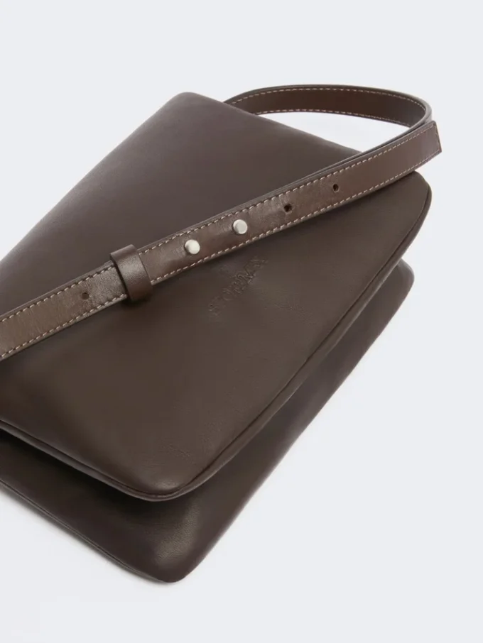 Padded nappa-leather mini soffy bag, cocoa Padded nappa-leather mini soffy bag, cocoa
