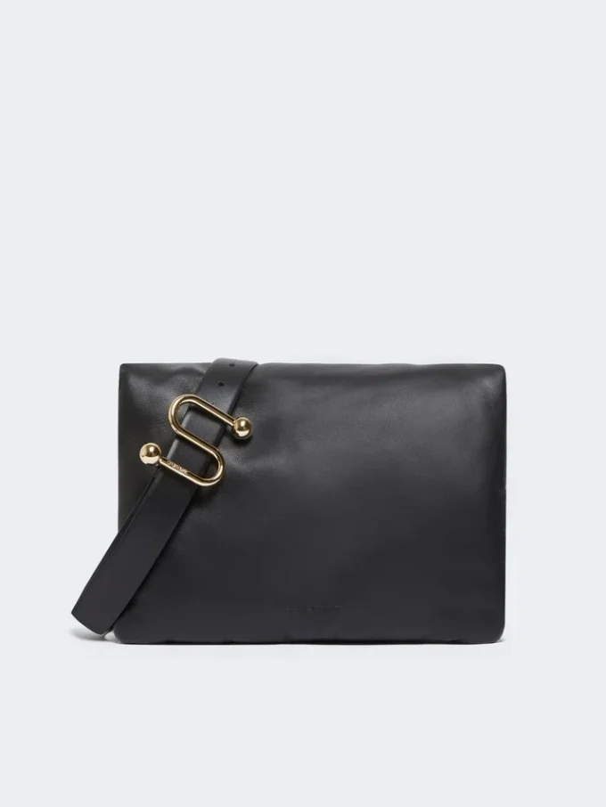 Padded nappa-leather soffy bag, black Padded nappa-leather soffy bag, black
