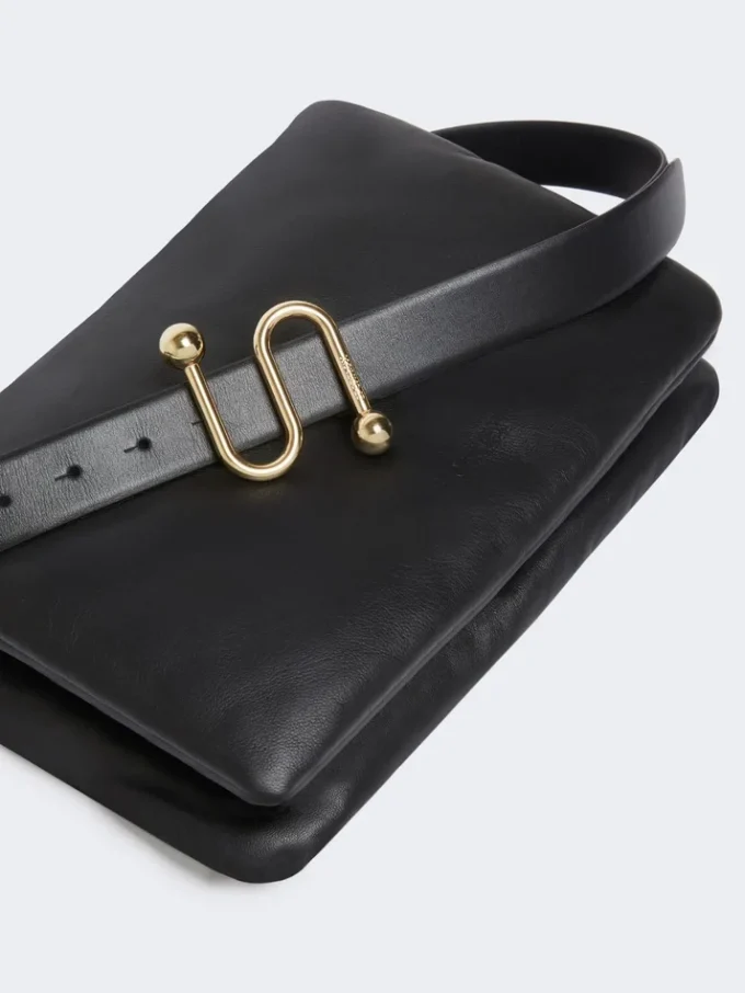 Padded nappa-leather soffy bag, black Padded nappa-leather soffy bag, black
