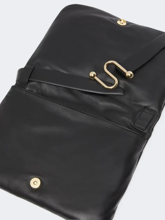 Padded nappa-leather soffy bag, black Padded nappa-leather soffy bag, black