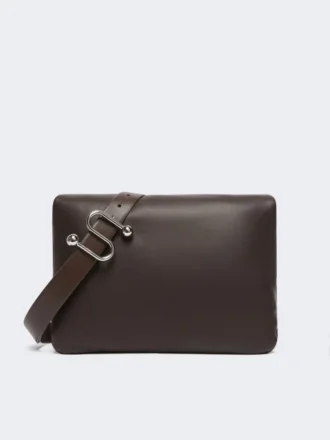 Padded nappa-leather soffy bag, cocoa