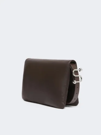Padded nappa-leather soffy bag, cocoa
