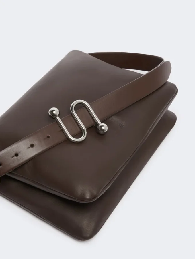 Padded nappa-leather soffy bag, cocoa Padded nappa-leather soffy bag, cocoa