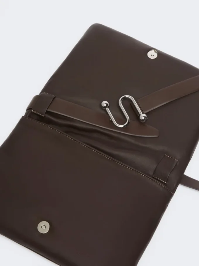 Padded nappa-leather soffy bag, cocoa Padded nappa-leather soffy bag, cocoa