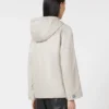 Padded water-repellent canvas hooded jacket, beige