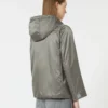 Padded water-repellent canvas hooded jacket, medium grey