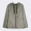 Padded water-repellent canvas hooded jacket, medium grey