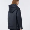 Padded water-repellent canvas hooded jacket, midnightblue