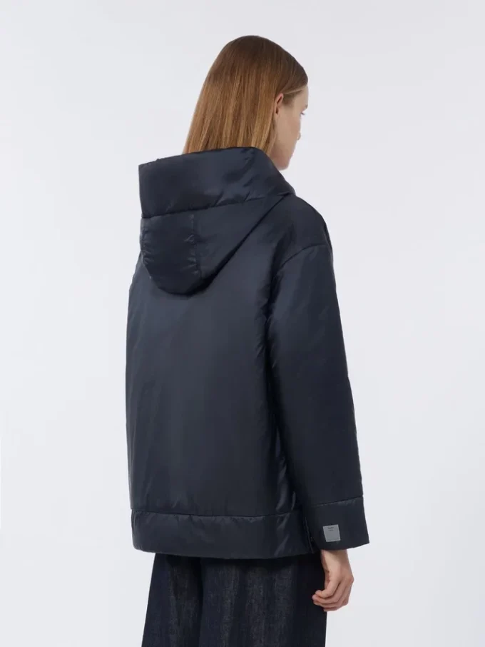Padded water-repellent canvas hooded jacket, midnightblue