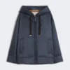 Padded water-repellent canvas hooded jacket, midnightblue