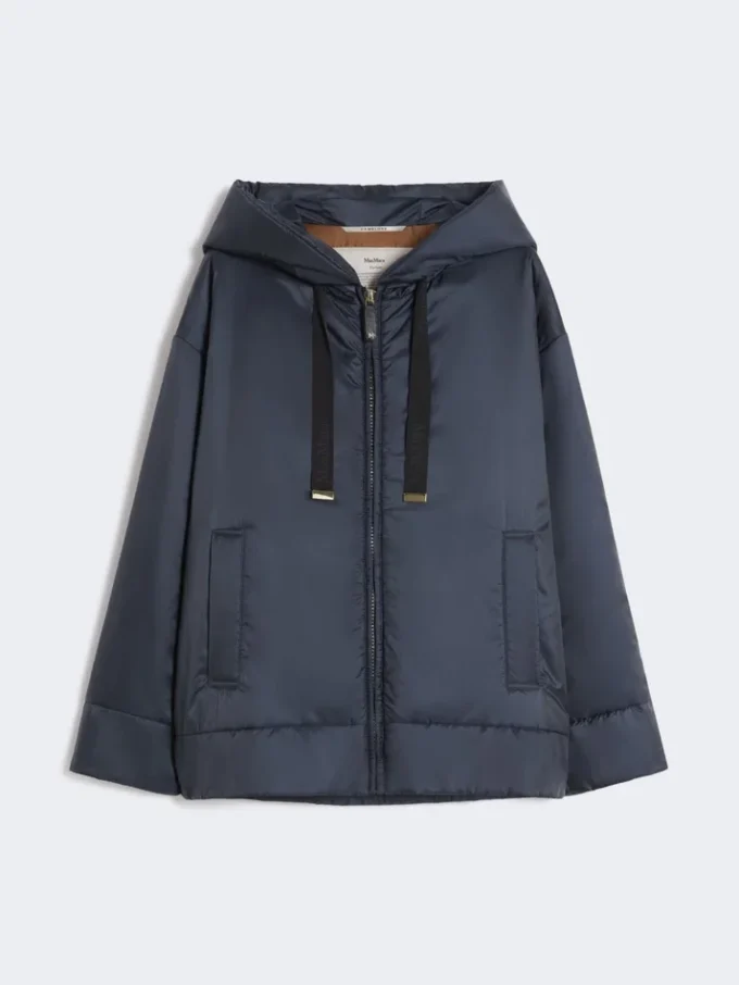 Padded water-repellent canvas hooded jacket, midnightblue