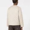Padded water-repellent canvas round-neck jacket, natural
