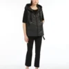 Padded water-repellent hooded gilet, black