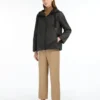 Padded water-repellent hooded jacket, black