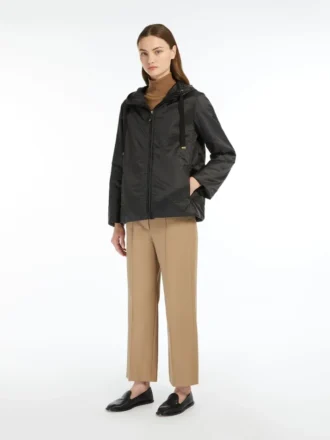 Padded water-repellent hooded jacket, black